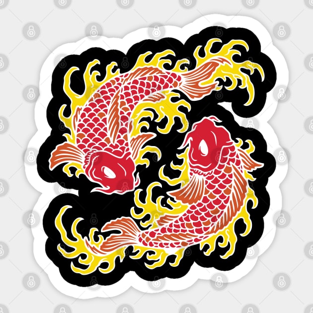 Koi Fish Sticker by Allbestshirts